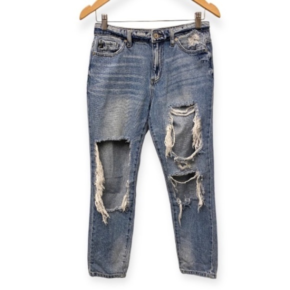 KanCan 3 (25) Ruby High Rise Jeans Distressed Boyfriend Fit Style KC8571M - Picture 3 of 13